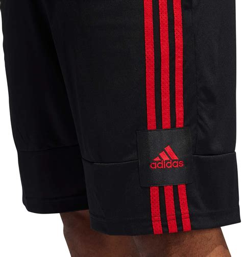 adidas 3 stripes shorts herren rot|Adidas Men's 3.